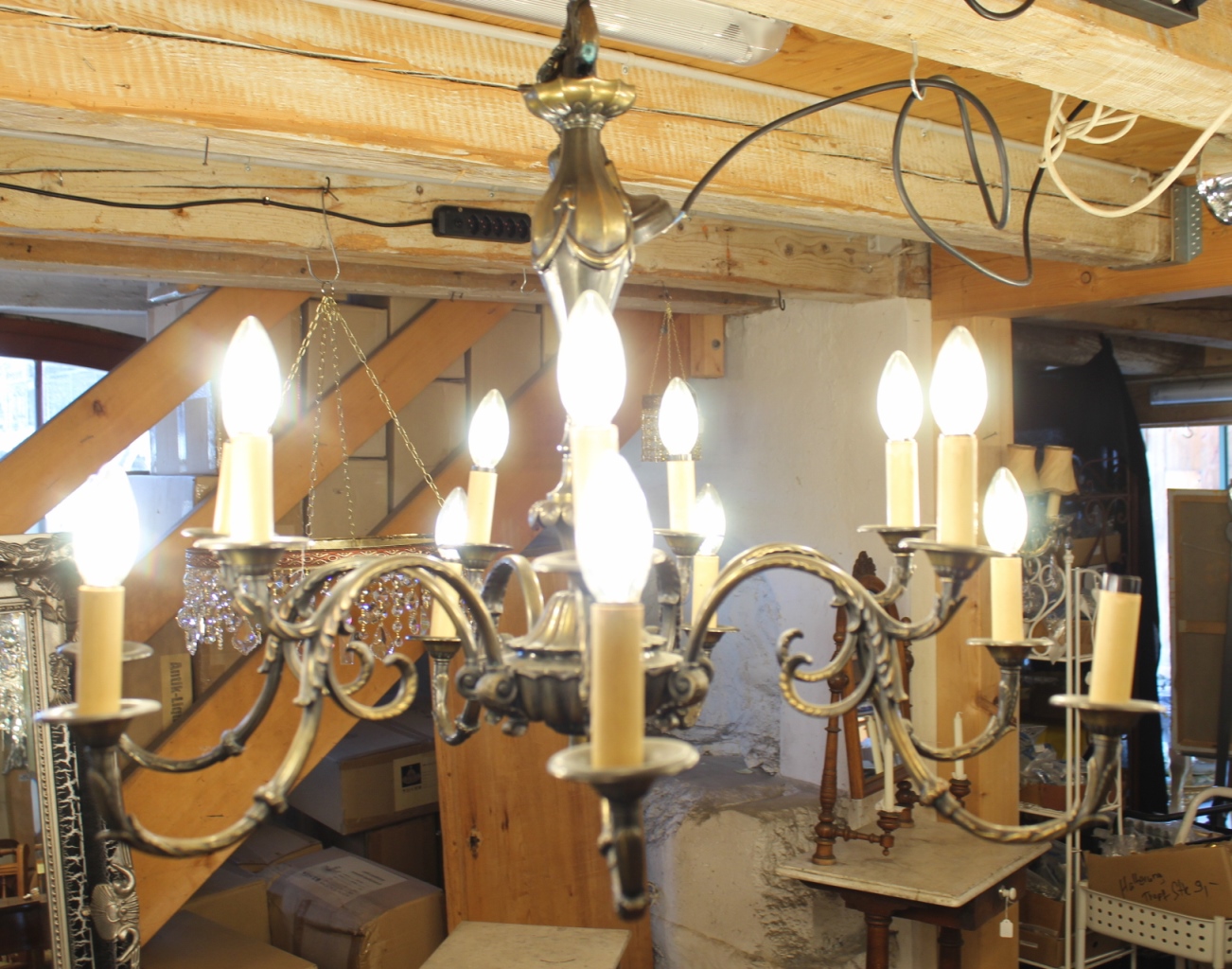 Antiker Kronleuchter Messing mit 14 Lichter